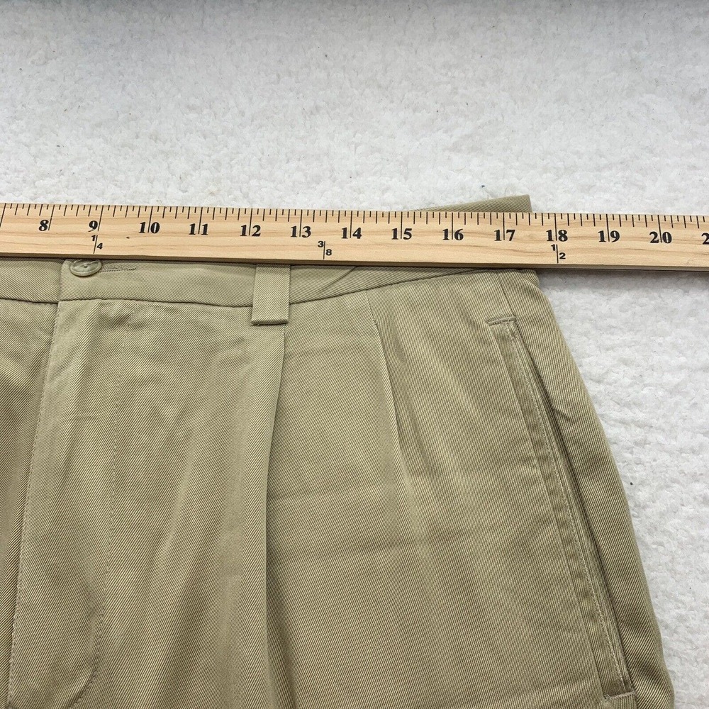 Tommy Bahama Silk Pants Mens 35x31 (Tag 35x34) Trouser Hemmed Pleated Tan Dad - Picture 10 of 15